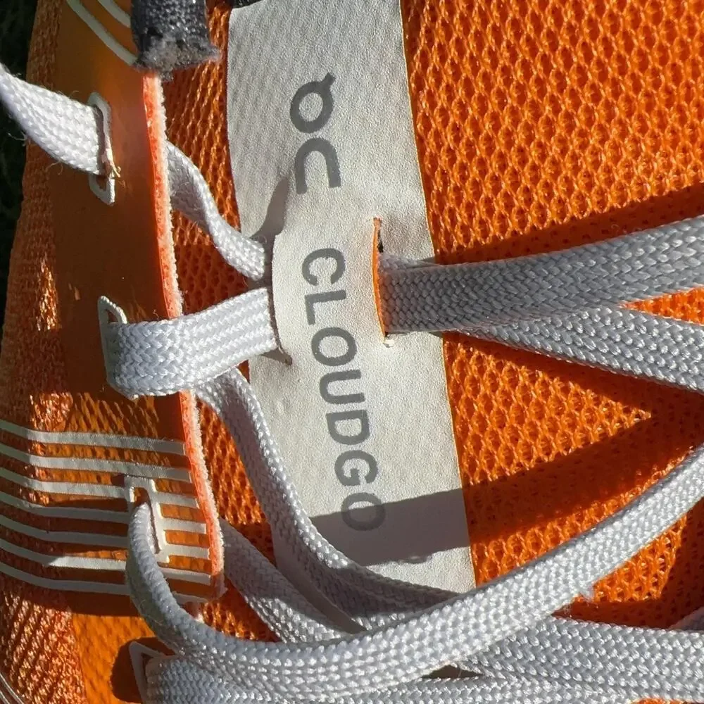 On Cloudgo Running Shoes Mens Size 9 Orange CloudTec Mesh Sneakers Low Top